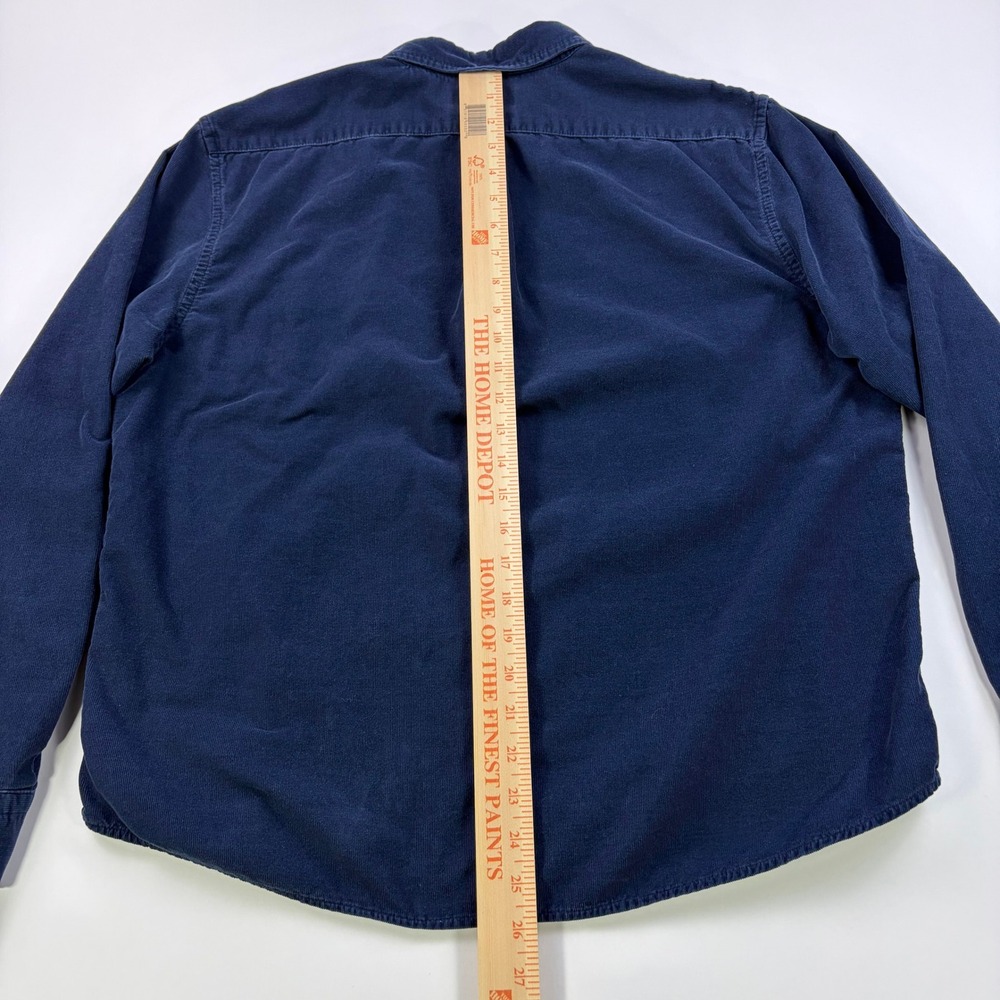 Banana Republic Slim Untuck Fit Corduroy Shirt Mens L Navy Blue Button Down - Picture 6 of 7